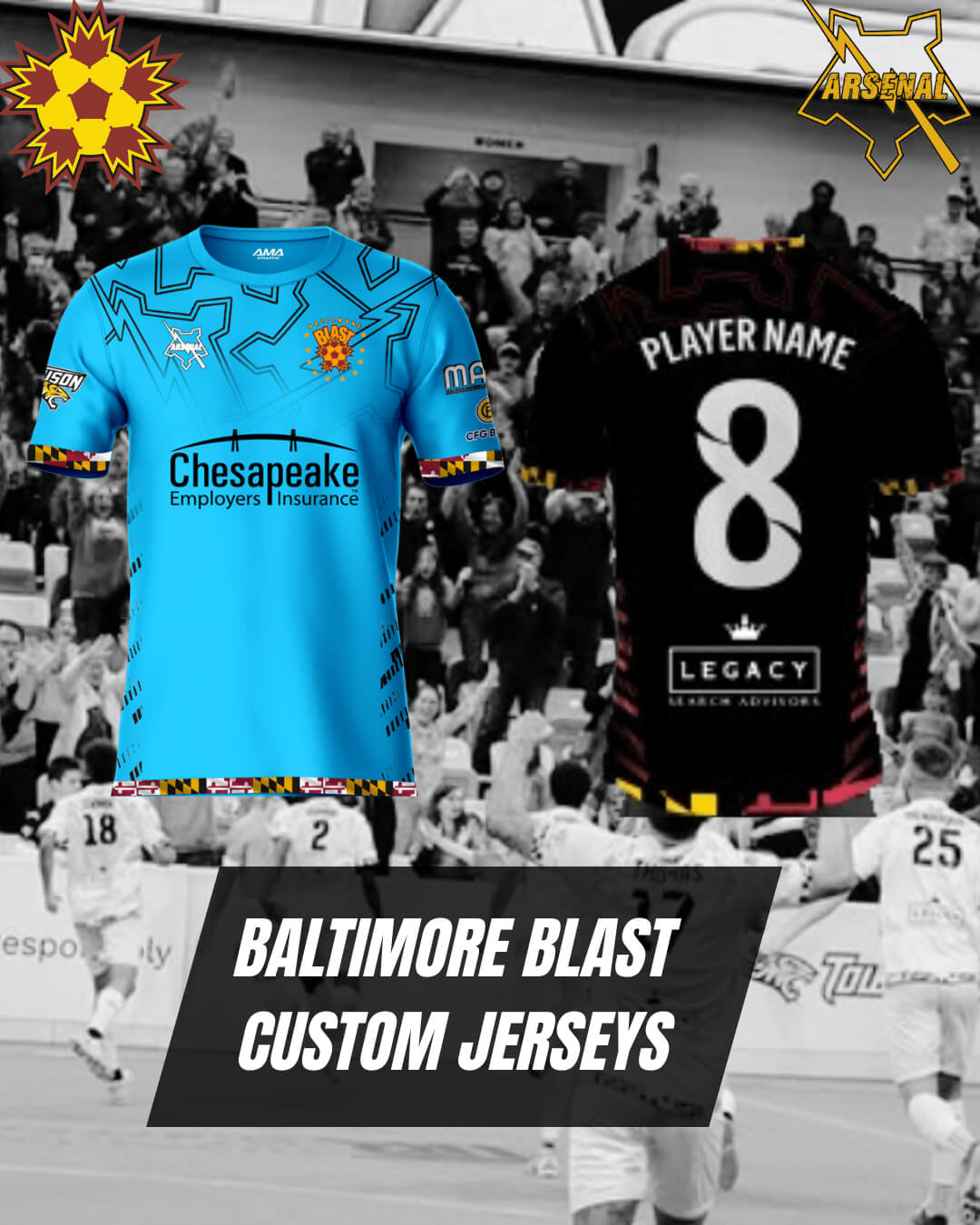 BALTIMORE BLAST CUSTOM JERSEYS
